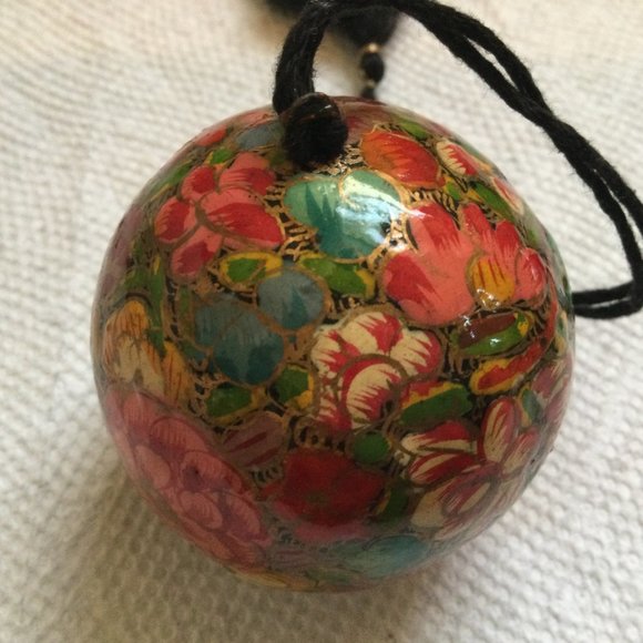 Christmas ornament tree ornament floral flowers hand painted - Picture 4 of 6